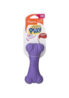 Shop Hartz Dura Play Latex Bone-Shaped Ball Dog Toy, Bacon Scented, Large, Assorted Colours and more
