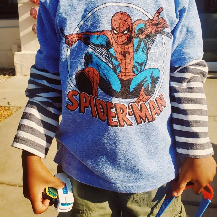 user image by @justdejane, Toddler Boys' Disney Spider-Man Short Sleeve T-Shirt - Heather Blue