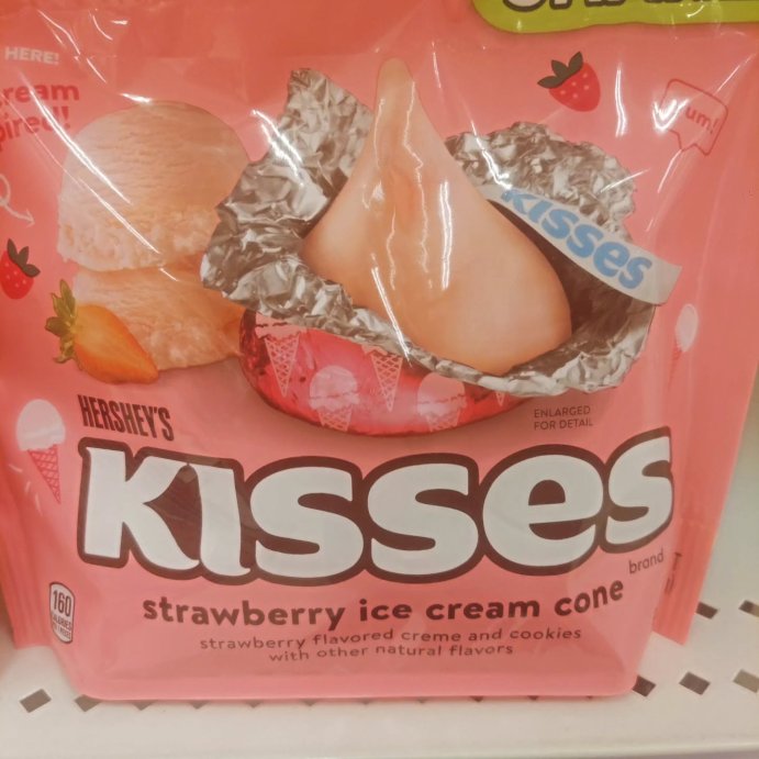 user image by @in_my_girl_things_era, Hershey&#39;s Kisses Strawberry Ice Cream Cone Flavored Share Bag Candy - 9oz