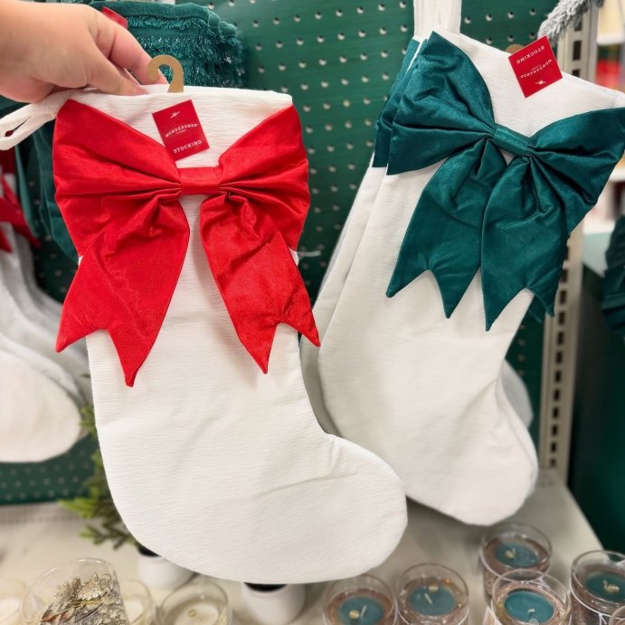 user image by @momlifeandstylefinds, 21" White Stocking with 3D Bow Decor - Wondershop™