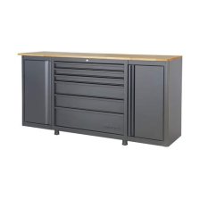 Shop Mastercraft 70" Black 2-Door, 6-Drawer Wooden Top Work Station, 70 x 20 x 36-in and more