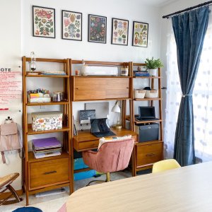 Mid-Century Wall Desk & Shelf Set (82")