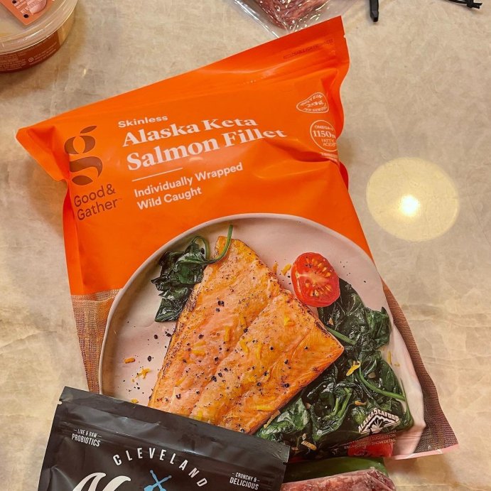 user image by @meyouandgoodspirits, Alaska Keta Salmon Skinless Fillets - Frozen - 24oz - Good &#38; Gather&#8482;