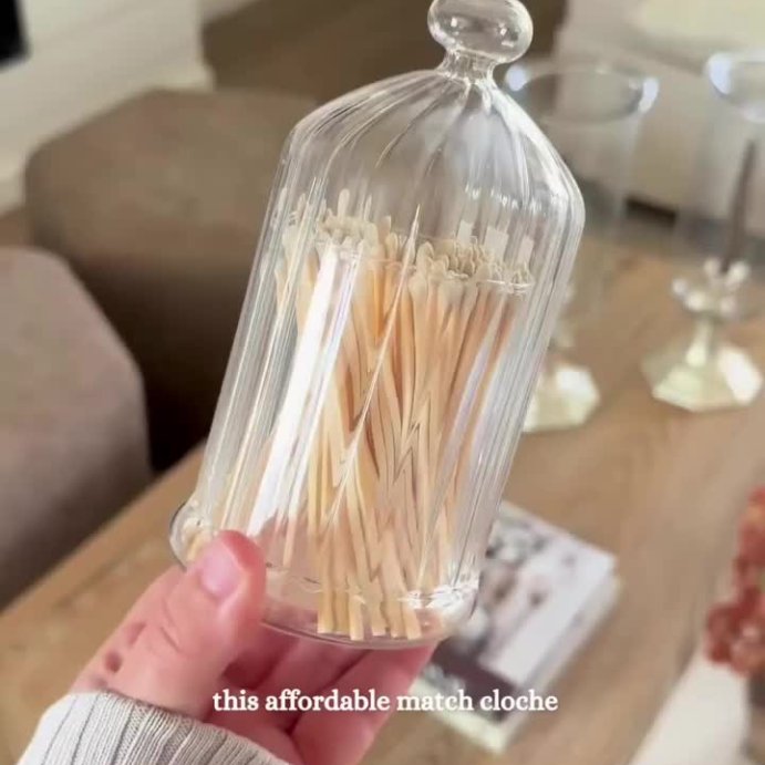 user image by @homewithstephannie, Clear Glass Cloche Matches 75ct - Hearth &#38; Hand&#8482; with Magnolia