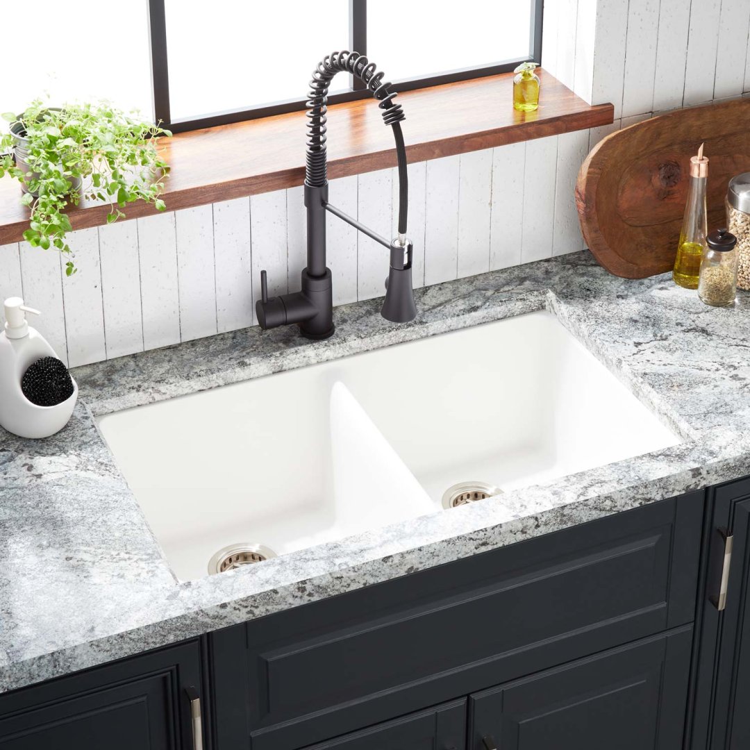 33" Totten DoubleBowl Granite Composite Undermount Kitchen Sink