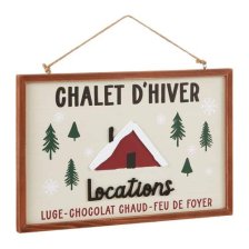 Shop CANVAS Hand Painted Winter Cabin Rentals Wall Sign, Bilingual, 15-in and more
