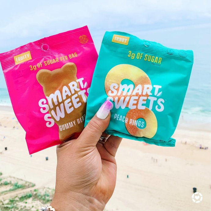 user image by @rosegoldamy, SmartSweets Peach Rings Sour Gummy Candy - 1.8oz
