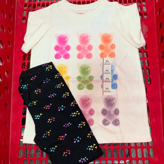 user image by @thislovelylife_of_five, Girls&#39; Short Sleeve Oversized Gummy Bears Graphic T-Shirt - Cat &#38; Jack&#8482; Cream