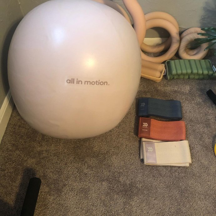 user image by @whosthatgirl_k, Weighted Stability Exercise Ball - All In Motion™