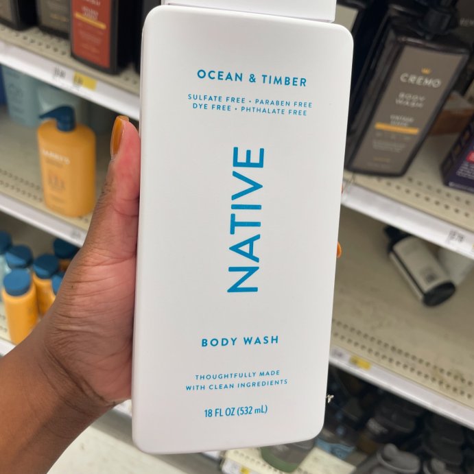 user image by @selfcarexpuffs, Native Body Wash for Men &#38; Women - Ocean &#38; Timber - Sulfate Free - 18 fl oz