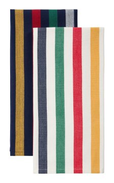 Shop Hudson's Bay Stripes Signature Tea Towel, White/Navy, 2-pk and more