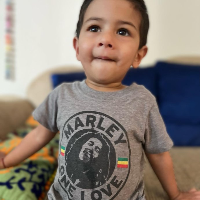 user image by @littlenevaan, Toddler Boys' Bob Marley 'One Love' Short Sleeve Graphic T-Shirt - Gray
