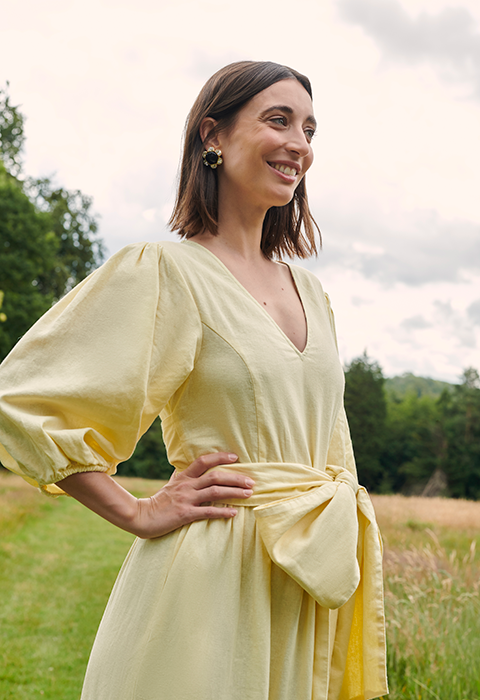 Barbour dress yellow on sale