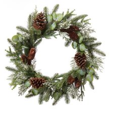 Shop CANVAS Un-Lit Glitter Pine Wreath, 24-in and more
