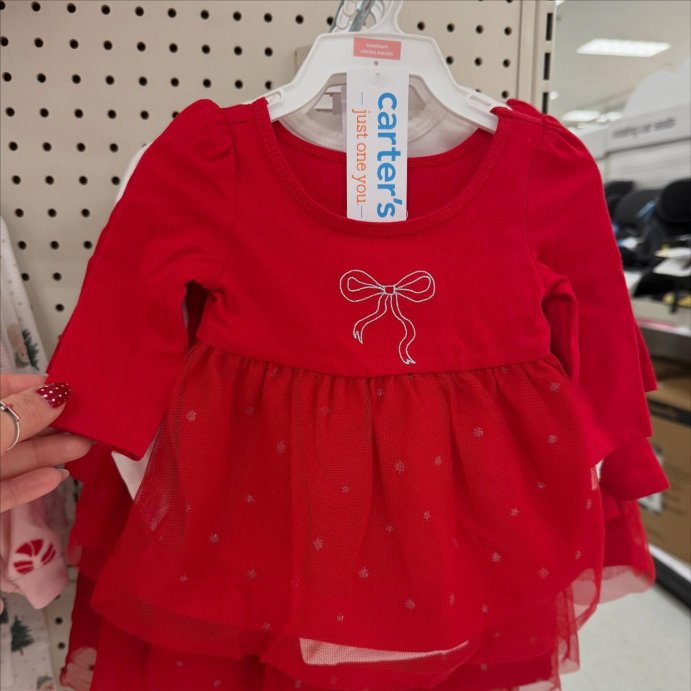 user image by @ministylewith.jules_, Carter&#39;s Just One You&#174; Baby Girls&#39; Christmas Shimmer Bow Tutu Dress - Red