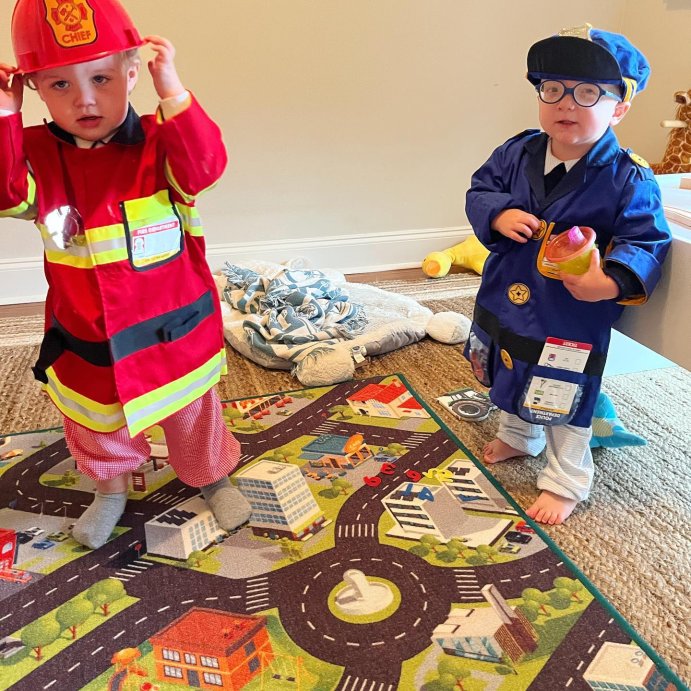 user image by @learntoplay_kd, Melissa &#38; Doug Fire Chief Role Play Costume Dress-Up Set (6pc)