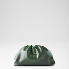 Shop Florence Leather Ruched Clutch, Green and more