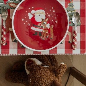 pottery barn kids クリスマス　ルドルフ　皿&タンブラーセット pottery barn kids クリスマス ルドルフ 皿&タンブラーセット