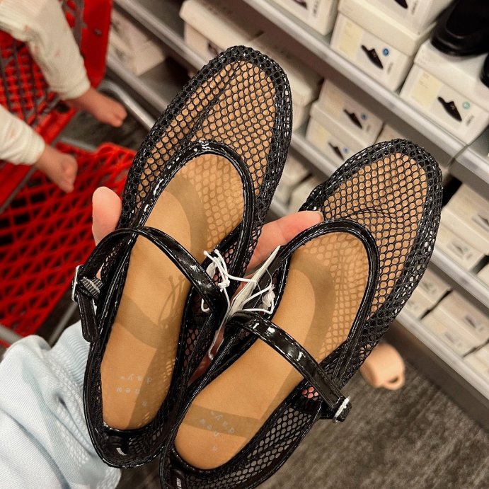 user image by @kenzmoe_, Women's Issa Mesh Mary Jane Ballet Flats with Memory Foam Insole - A New Day™