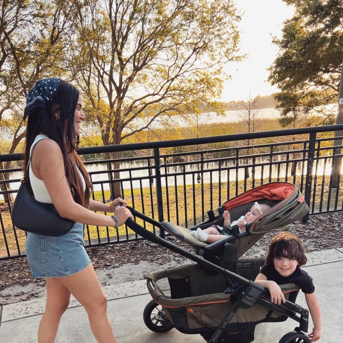 user image by @peneloppee_, Evenflo Pivot Xplore All-Terrain Double Stroller Wagon