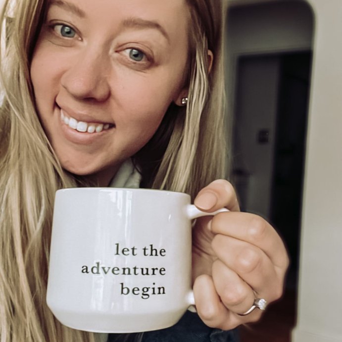 user image by @lacy.doman, 16oz Stoneware Let the Adventure Begin Mug Moss - Threshold&#8482;: Traditional Dark Green Coffee Mug, Dishwasher &#38; Microwave Safe