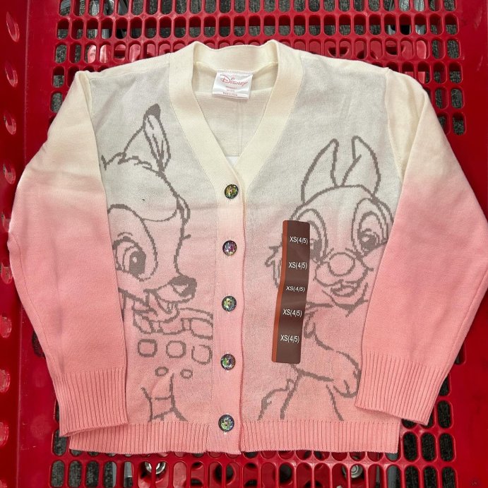 user image by @thetargetkidshopper, Girls' Disney Bambi and Thumper Button-up Cardigan - Ivory