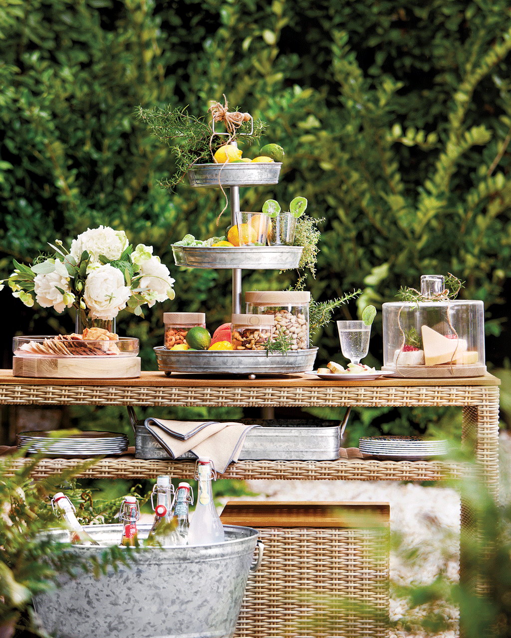 Shop Navio Console Table, Hayden Beverage Tub, Hayden 3 Tiered Stand, Navio Castered Storage Cube - Ballard Designs, Hayden Nesting Trays - Set of 2 and more
