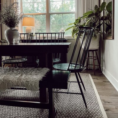 Natural Teal Border Flat Woven Cotton Area Rug