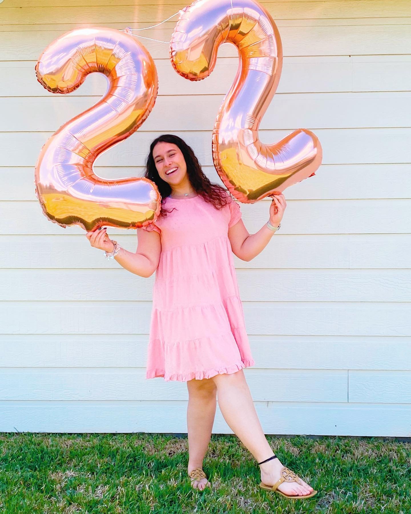 user image by @mia.mcfarlin, &#34;2&#34; Foil Balloon Rose Gold - Spritz&#8482;: Number 2 Birthday Party Decor, Solid Pattern, 34&#34; Length