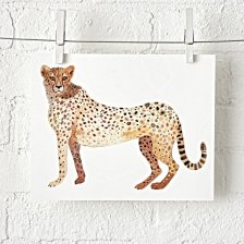 Shop Cheetah Safari Unframed Wall Art - Land Of Nod Unframed Wall Art - Kids & Baby Furniture, Bedding and Toys and more