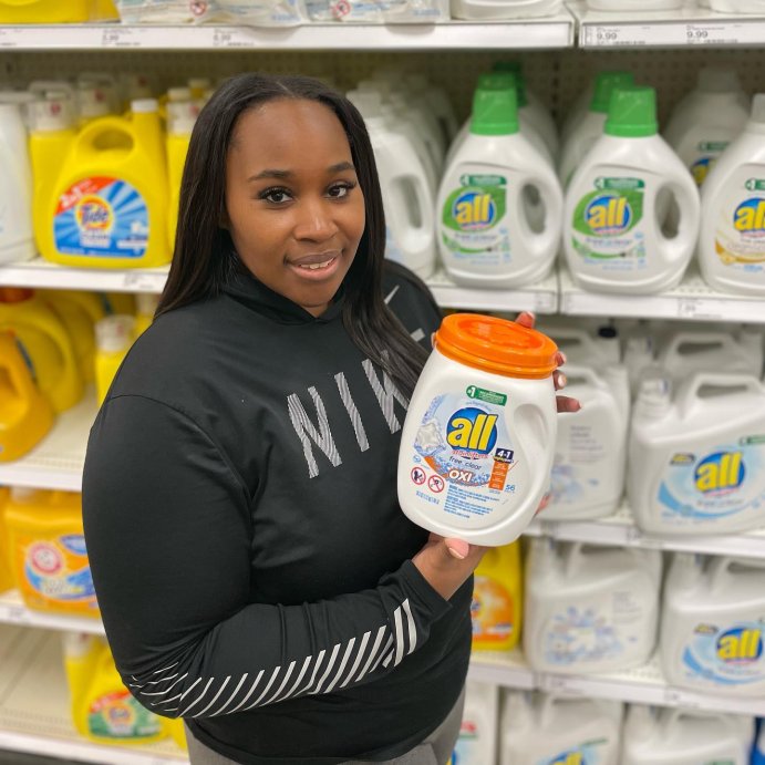 user image by @iamjenniferallen, All Mighty Pacs Free Clear Laundry Detergent Pacs with OXI Stain Removers - 56ct/37.5oz