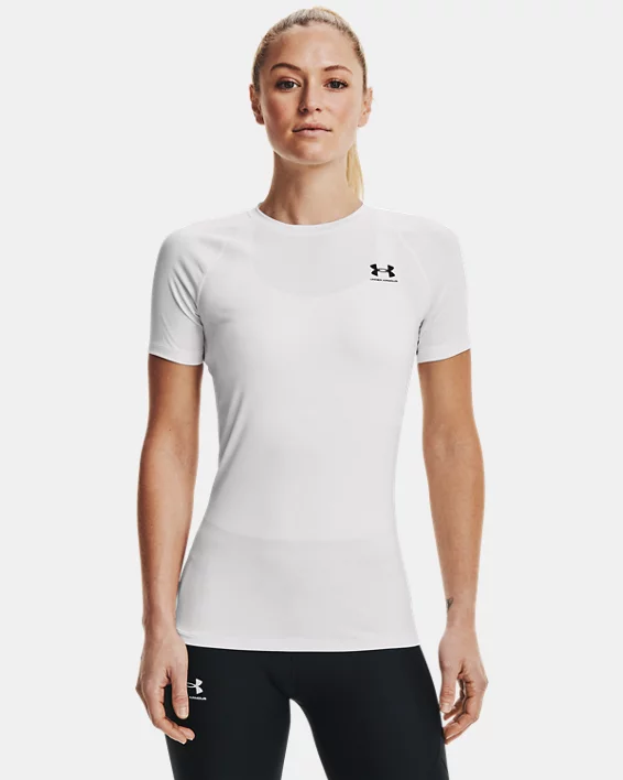 Women s Heatgear Compression Short Sleeve White XL Under Armour