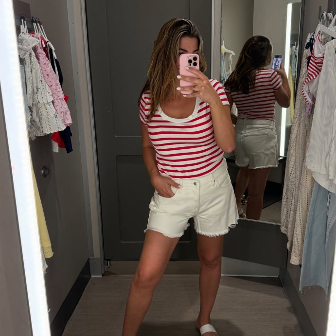 user image by @glamgirlnatalie, Women's Slim Fit Short Sleeve Ribbed Scoop Neck T-Shirt - A New Day™