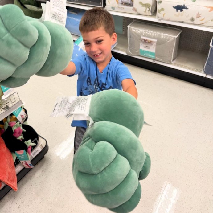user image by @logan_and_paytons_adventure, Marvel Hulk Fist Kids&#39; Decorative Throw Pillow - The Marvel Collection by Pillowfort&#8482;