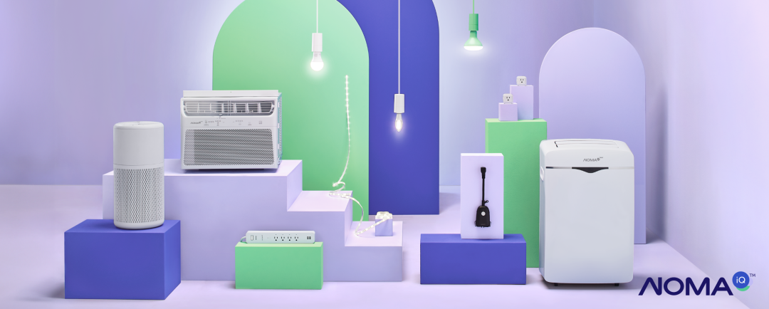 Shop Purificateur d'air intelligent HEPA véritable NOMA iQ avec Wi-Fi, moyen, Climatiseur de fenêtre NOMA iQ Smart ENERGY STAR<sup>MD</sup> avec télécommande, 12 000 BTU, blanc, Barre d'alimentation intelligente Wi-Fi NOMA iQ à 4 prises et 2 ports USB avec limiteur de surtension, cordon de 4 pi, 300 joules, compatible avec Alexa et l'assistant Google, blanc, Bande lumineuse à DEL intelligente Wi-Fi à intensité variable NOMA iQ,300 lumens, blanc chaud/couleur, 5 m, Ampoules à DEL à intensité variable intelligentes à culot E26 NOMA iQ A19, luminosité ajustable/couleur, paq. 2, Ampoules à DEL intelligentes à intensité variable à culot E12 NOMA iQ, 350 lumens, luminosité ajustable, paq. 2, Ampoule de croissance intelligente à DEL Wi-Fi NOMA iQ, BR30, Prise intelligente Wi-Fi NOMA iQ, paq. 2, compatible avec Alexa et l’assistant Google, blanc, Prise d’extérieur intelligente à 2 prises NOMA iQ, Climatiseur portatif NOMA iQ SACC intelligent avec télécommande, 3 vitesses, 8 000 BTU, blanc and more