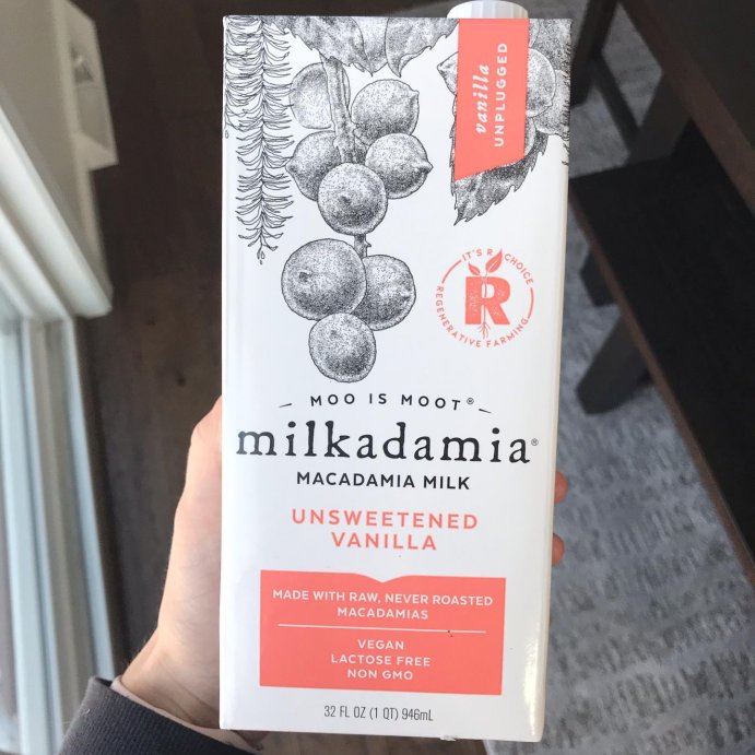 user image by @carleygoodmenu, Milkadamia Non-Dairy Macademia Milk Shelf Stable