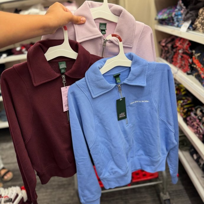 user image by @alleyezonfindz, Women's Polo Collar Pullover Sweatshirt - Wild Fable™