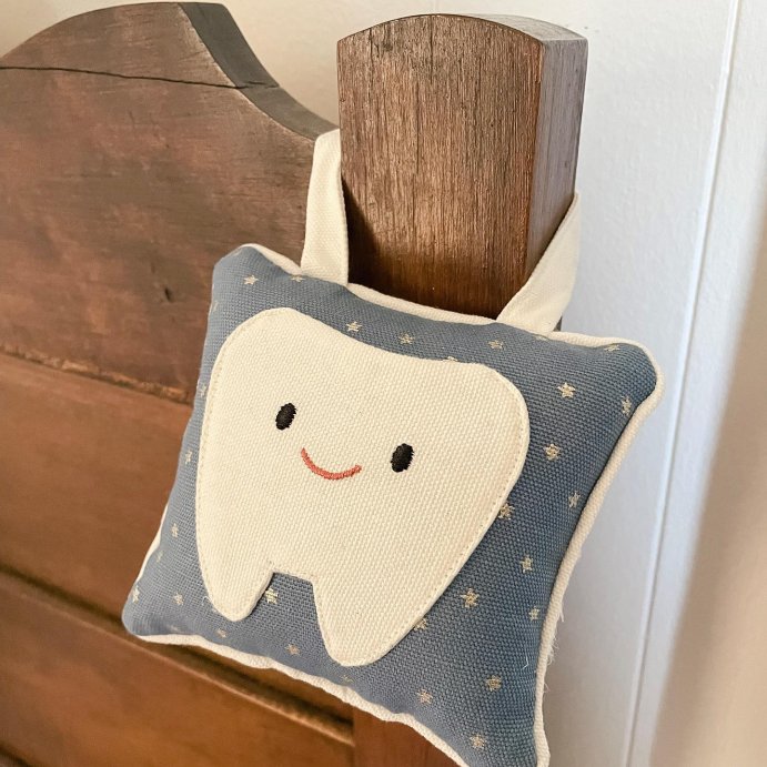 user image by @carlieb_design, Kids&#39; Tooth Fairy Pillow Blue - Pillowfort&#8482;: Star Pattern, Square Shape, Soft Plush, OEKO-TEX Certified
