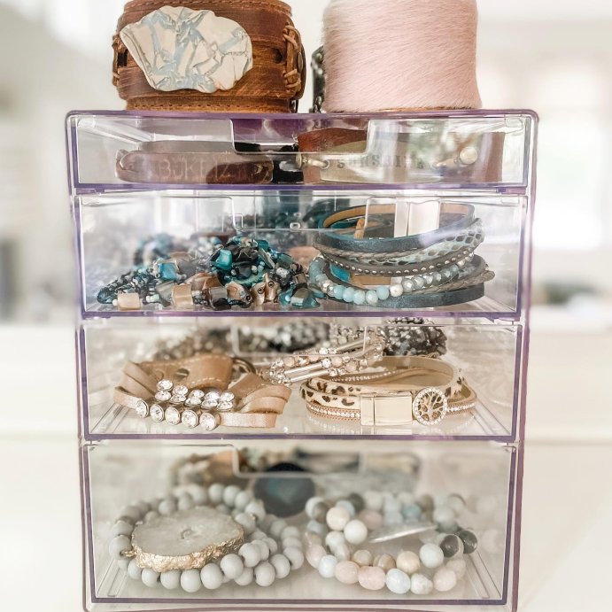 user image by @organi_zen, 4 Drawer Stackable Countertop Organizer Clear - Brightroom&#8482;: Bathroom &#38; Makeup Organizer, PETG Material, 8.02&#34; Height