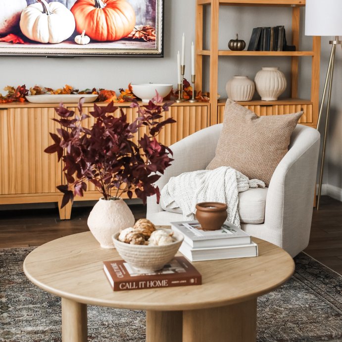user image by @alexisjameshome, Thousand Oak Wood Scalloped TV Stand for TVs up to 70&#34; Brown - Threshold&#8482; designed with Studio McGee