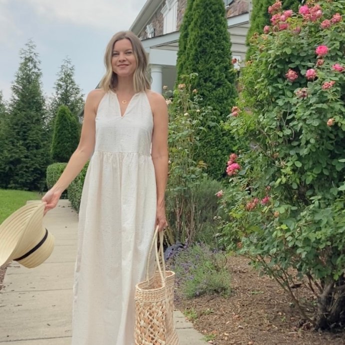 user image by @dwelling_well_, Women's Eyelet Maxi A-Line Dress - Universal Thread™ Cream