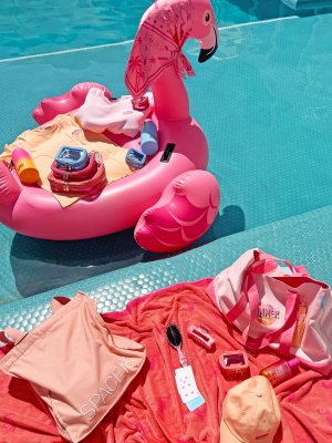 @spacenk&rsquo;s instagram photo of Space NK Peach Cap,Space NK Peach Tote Bag,Space NK Pink Beach Bag,Space NK Playing Cards,Space NK Flamingo Bay Hair & Body Mist,Space NK Ombr&eacute; 1L Water Bottle,Space NK Pink Claw Clip,Space NK Pink Jumper,Space NK Pink Bandana,Space NK Mini Travel Bag Poolside Blue,Space NK Medium Travel Bag Flamingo Pink,Space NK Flamingo Beach Towel,Space NK Large Travel Bag Sunset Peach,Space NK Micro Travel Bag Charm Sunset Peach