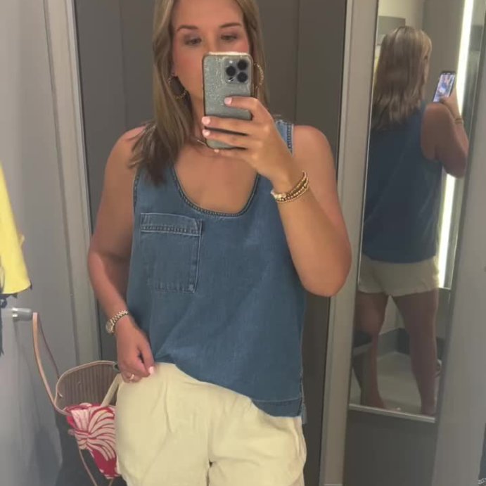 user image by @savgilbert, Women's Denim Tank Top - Universal Thread™ Medium Wash