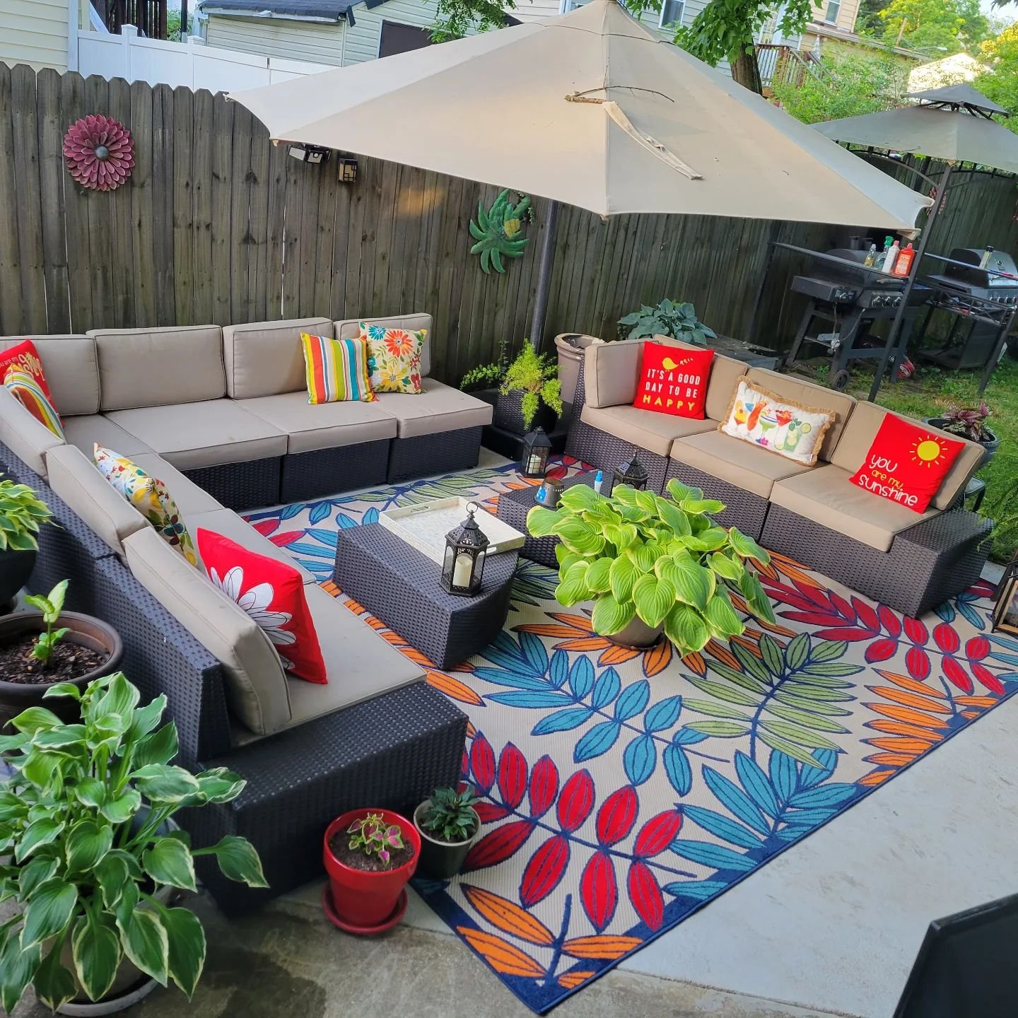 user image by @atouchofmeme_, Nourison Aloha Floral Leaf Flatweave Indoor/Outdoor Area Rug