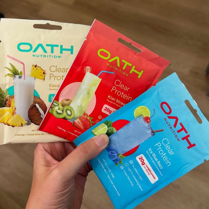 user image by @healthy.happy.kimberly, Oath Nutrition Single Serve Clear Protein Powder - Coconut Colada: Gluten-Free Whey Isolate