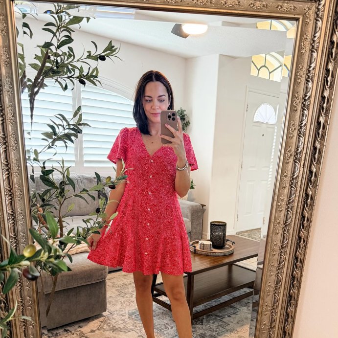 user image by @alwayselaine, Women's Short Sleeve Button-Front Mini A-Line Dress - Universal Thread™