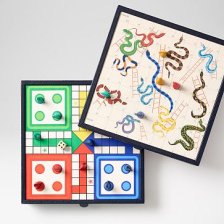 Shop Leather Snakes and Ladders and Ludo Game Set, Navy and more Shop Leather Snakes and Ladders and Ludo Game Set, Navy and more