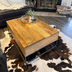 Industrial Storage Pop-Up Coffee Table | Modern Living Room