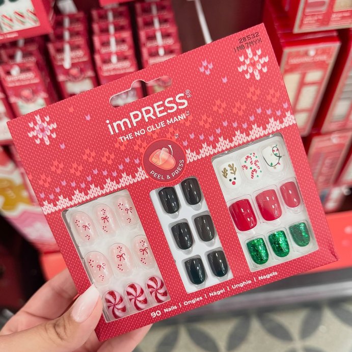 user image by @targetbabefinds, imPRESS Press-On Manicure Nail Polish Holiday Gift Set 12 - 96ct
