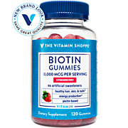 Shop the Vitamin Shoppe Biotin Gummies - Supports Hair, Skin, & Nails - 10,000 MCG per Serving - Strawberry (120 Gummies) and more